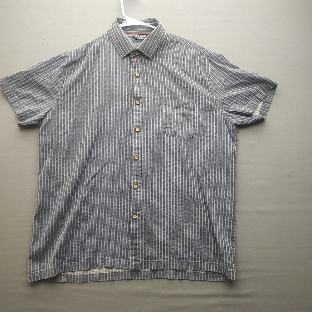 Paul‎ Jones Men's Extra Large Blue Short Sleeve Plaid Shirt Size Extra Large